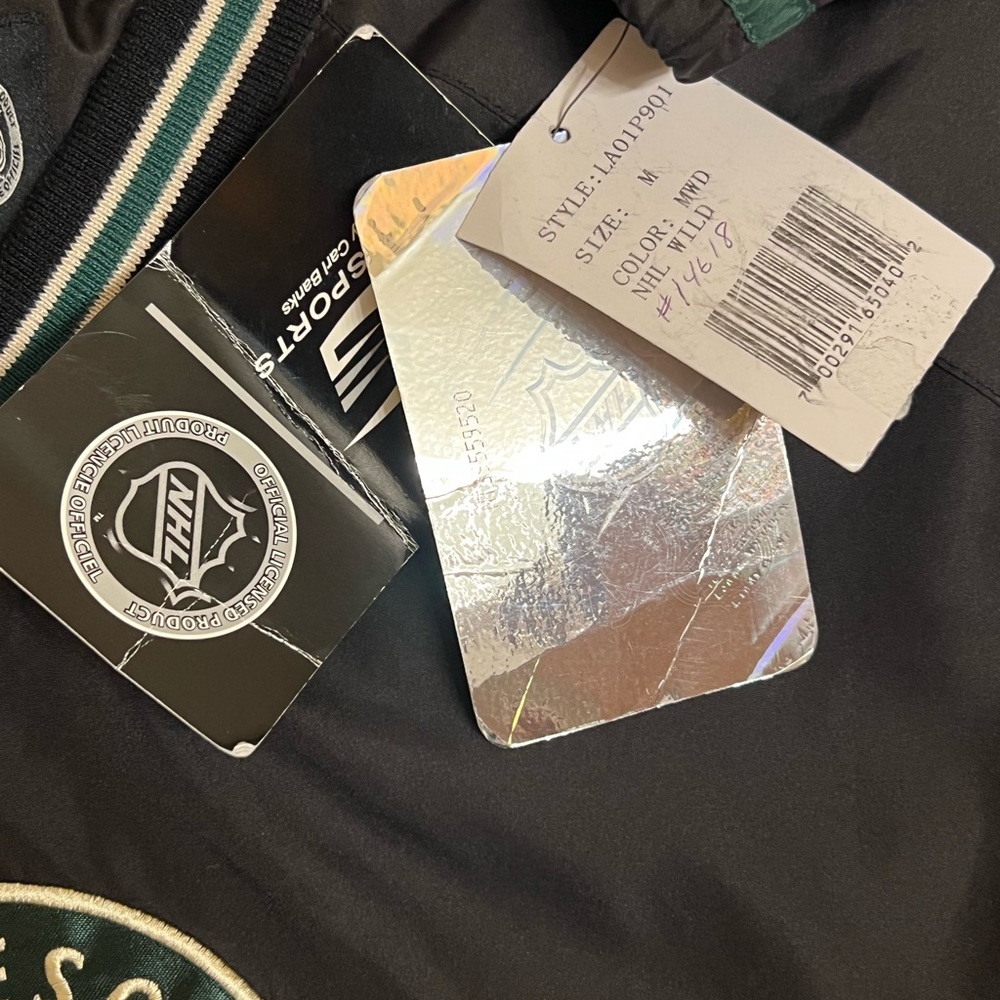 SOLD - Minnesota MN Wild NHL Hockey Wind Break Pullover Shirt Medium - Picture 3 of 4